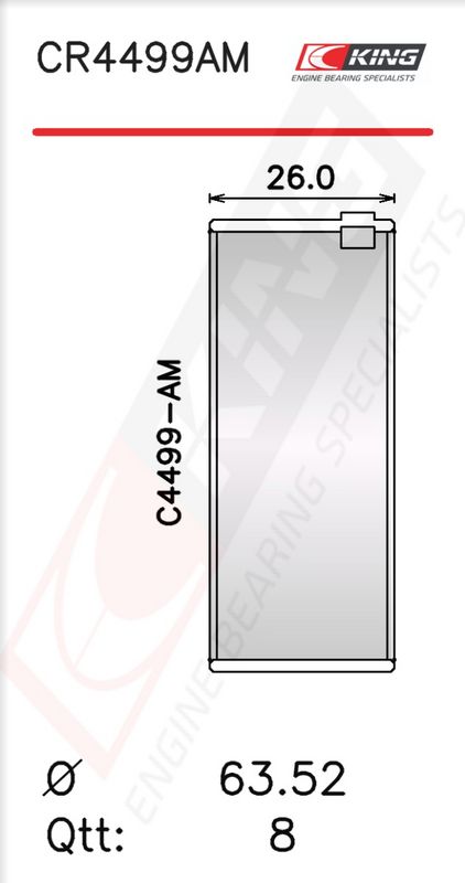 Biyel Yatak Çanağı KING CR4499AM0.25
